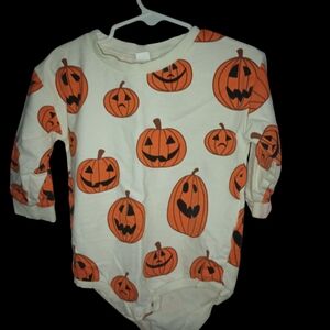 Pumpkin Print Long Sleeve Kids Tee